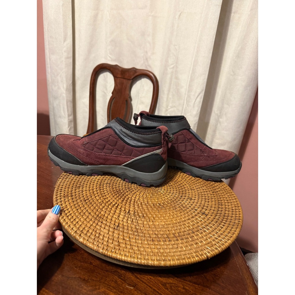 Lands End Womens 9.5 Burgundy Suede Quilted Ankle Snow Boots V2442 F2969 394044 - Picture 11 of 11